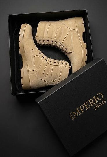 Hərbi üslublu kişilər üçün ayaqqabı – təbii dəri (nubuk) materialdan — 1