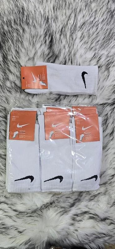 termo corab: Paçkası 9 manat Nike uzun idman corabları – klassik Swoosh loqolu — 2