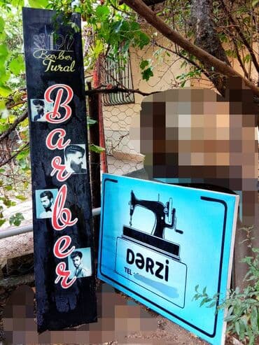 berber eşyaları: Reklam lövhələri 2 ədəd Kişi Bərbəri üçün- ölçü: eni 36 sm, uzunu 2 — 1