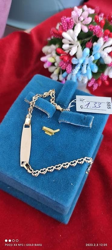 broşlar: Bilərzik, Sarı qızıl, 585 Əyar, 107 g — 2