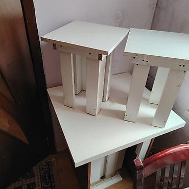 ofis masalari: Qonaq otağı üçün, Açılmayan, Kvadrat masa, 4 stul — 3