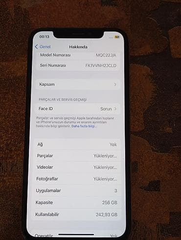 saz internet modem: IPhone X, 256 GB, Ağ, Face ID — 3
