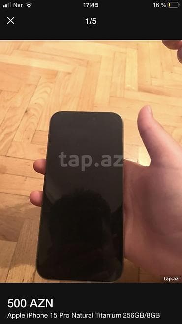 Mobil telefon və aksesuarlar: IPhone 15 Pro, 256 GB, Natural Titanium, Face ID — 6