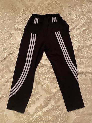 klassik şalvar: Adidas trefoil loqolu idman şalvarı - Rəng: qara - Dizayn: ön hissədə — 2