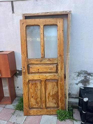 taxta qapi sekilleri: Məhsul: Taxta otaq qapıları (şüşəli), komplekt karmalar və fitinqlərlə — 4