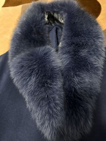 qadınlar üçün boyfrend palto: Tünd mavi rəngdə qadın palto - Materiaal: yun və kaşmir qarışımı — 4