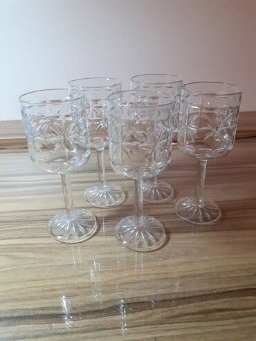 şüşə qab: Qədəhlər, rəng - Ağ, Şüşə, 6 ədədli dəst — 3