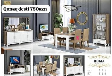 kamo: ROMA qonaq dəsti – ağ və açıq qoz tonlarında modern dizayn. Dəst — 1