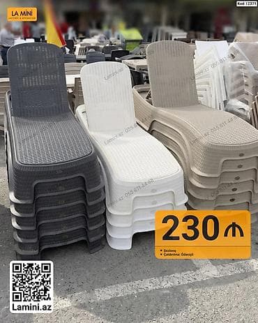 Bağ və hovuz üçün mebel və şezlonq modelləri 1) Plastik şezlonq -