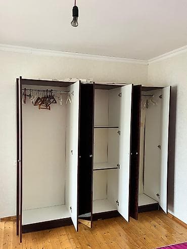 Mebel: 4 qapılı, Güzgülü, Qəhvəyi, Açılan, Düz dolab — 2