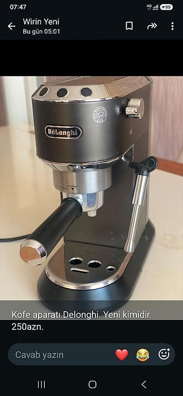Kofe aparatı Delonghi. Yeni kimidir. 250azn — 1