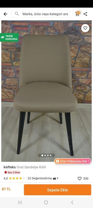 1 ədəd stul üzü.Stulun üzünə balaca oldu deyə satıram.Gözəl matrealı