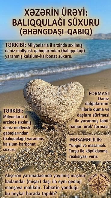 Məhsul: “Xəzərin Ürəyi” – balıqqulağı süxurundan (əhəngdaşı–qabıq)