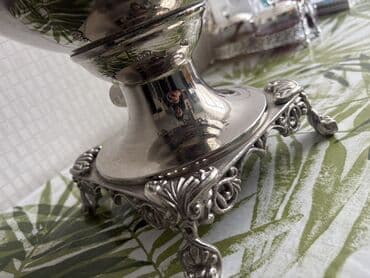 купить бу самовар на дровах: Klassik rus samovarı – dekorativ naxışlı metal gövdə və möhkəm ayaqlıq — 8