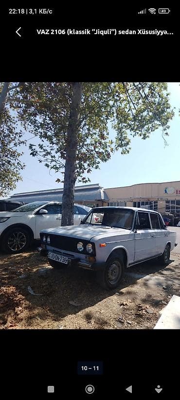 afdamabil ve xususi texnka: VAZ 2106 (klassik “Jiquli”) sedan - Kuzov: 4 qapılı sedan, ağ rəng - — 7