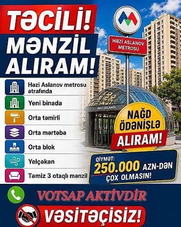 binalar az: Xidmət: Həzi Aslanov metrosu ətrafında mənzil alışı - Təcili alım - — 1