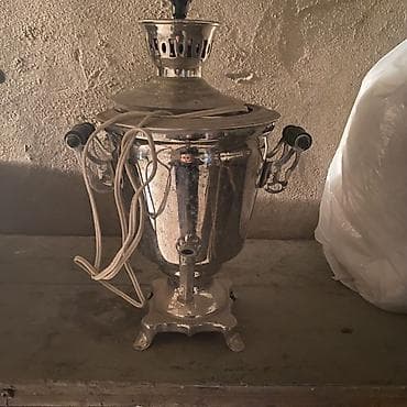 Elektrik samovar - Klassik metal korpus, xrom rəngli parlaq örtük -