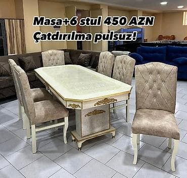qapi alemi: Qonaq otağı üçün, Yeni, Açılmayan, Oval masa, 6 stul — 1