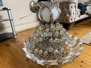 taxta lustur: Çılçıraq, 10 və daha çox lampa, Şüşə — 4