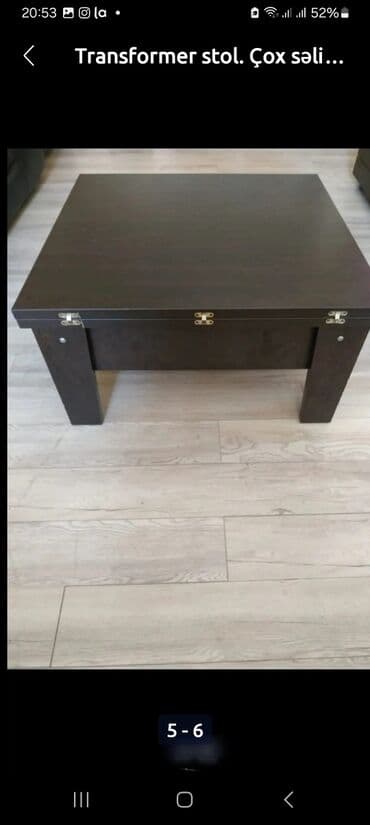 складная кровать трансформер: Журнальный стол, Б/у, Трансформер, Дерево, Квадратный стол — 3