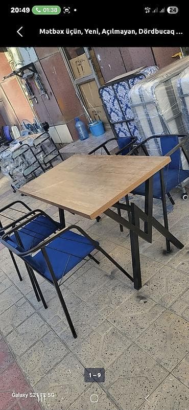 06 masin sekilleri: Balkon üçün, Yeni, Açılmayan, Dördbucaq masa, 4 stul — 3