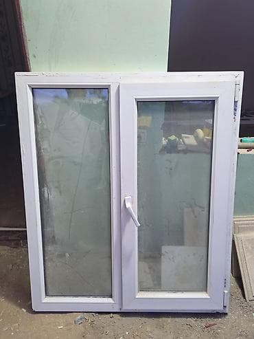 pilastik pencere: İşlənmiş İkiqat şüşə paketi Plastik pəncərə, Еni: 99 sm, Uzunluğu: 116 sm — 1