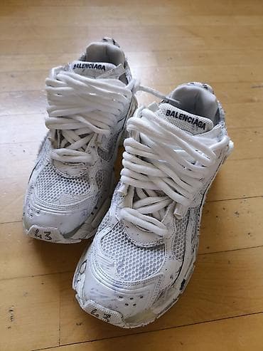 astar: Balenciaga Runner krossovkaları – ağ rəng, çoxqatlı texniki dizayn. - — 3