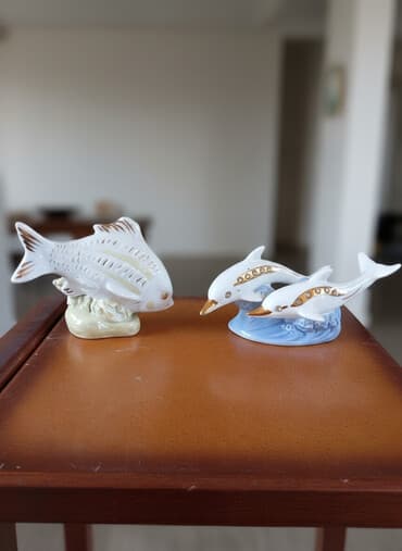 baliq tutmaq: Fiqur, Keramika, rəng - Ağ — 1