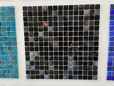 misar dasi: Şüşə mozaika plitələr – qara və tünd mavi tonlarda, kvadrat modul - — 1