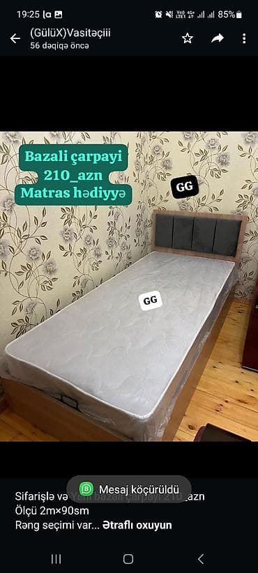 matraslar: Sifarişlə və Yeni bazali çarpayi 210_azn Ölçü 2m×90sm Rəng seçimi var — 1