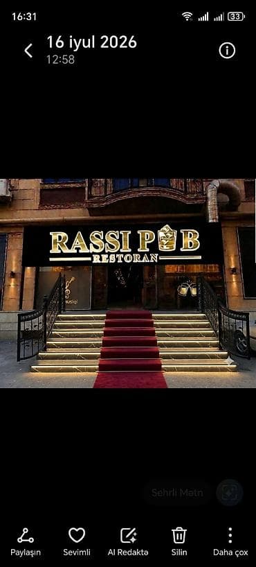 göz: Rassi Pub & Restaurant. - 15 Avqustda möhtəşəm açılış. Brend — 5