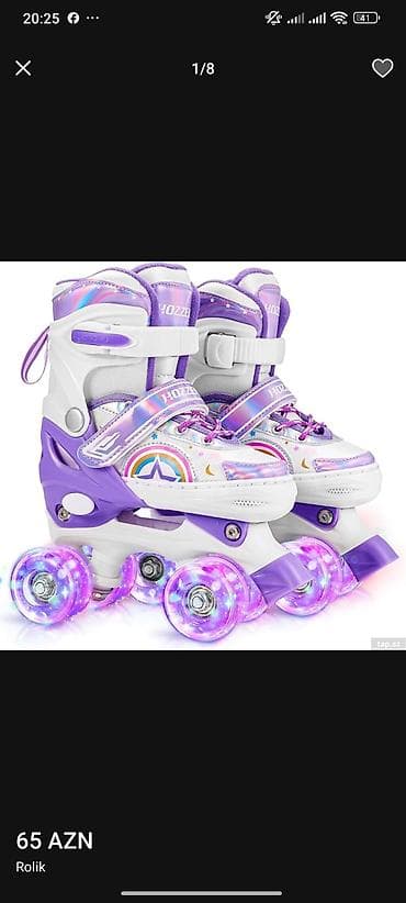 Uşaqlar üçün LED işıqlı dörd təkərli rolik ayaqqabılar - Təkər tipi — 4