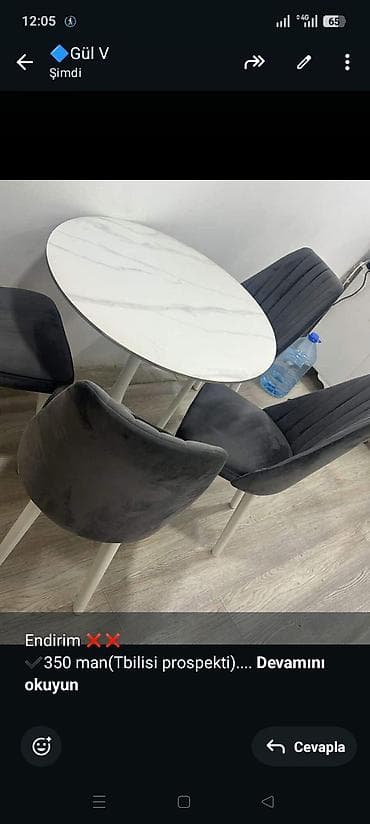 Endirim ❌❌ ✔️350 man(Tbilisi prospekti). Masa dəsti. 4 oturacaq ilə