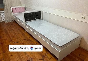 tek dolablar: Tək nəfərlik çarpayı və matras dəsti - Ölçü: standart tək nəfərlik — 1