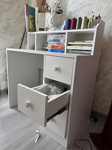 mdf qapi: Düz masa, Stulsuz, Polkalı, Siyirməli, MDF — 2