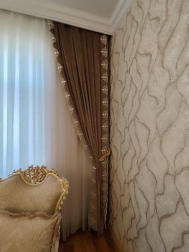 1 yaş dekoru: Klassik üslubda pərdə dəsti Dekor 12 metr Tül 26.50 Günlük 11.20 — 3