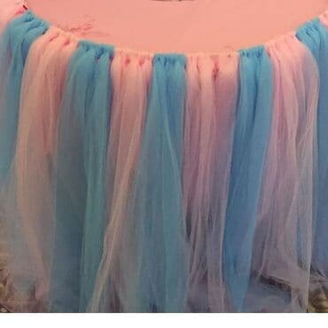 şalvar kişi: Yumru stol üçün dekor tül. Mavi və çəhrayı qızı və oğlu olanlar — 2