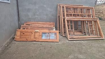 Taxta qapı və pəncərə dəstləri - Material: təbii ağac (şam tipli