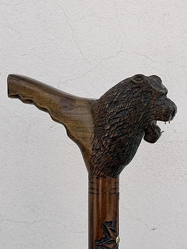 çəlik: Ağacdan oyma dizaynlı əl işi əsalı - Material: bərk ağac, cilalanmış — 2