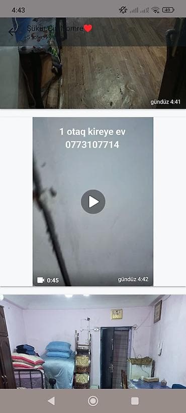 ecemide kiraye evler 2020: 1 otaqlı kirayə mənzil - Studiya tipli otaq: oturma və yataq zonası — 4