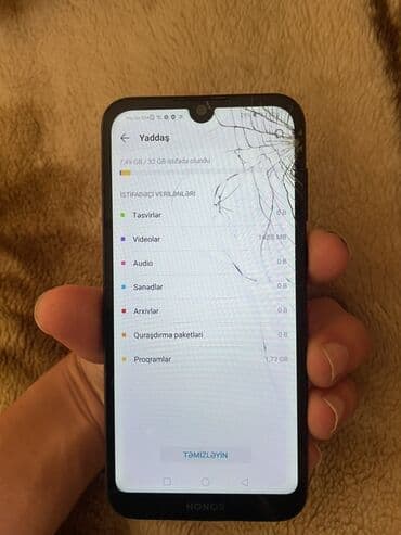 пароварка купить в баку: Honor 8S, 32 ГБ, цвет - Черный, Битый — 2