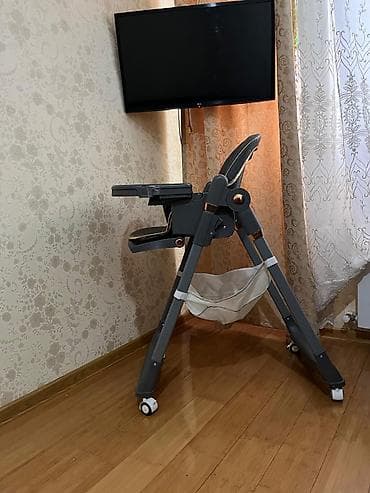 Yemək masaları, oturacaqları: Kidilo uşaq yemək stulu - Rəng: tünd boz, qızılı detallarla - — 5