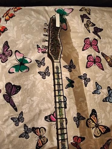 saz gence: Sədəfli elektro saz – əla səslənmə! - Korpus: tünd qoz rəngli ağac — 2