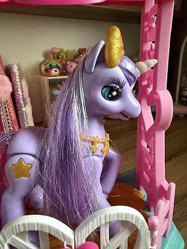 uşaq aləmi: Uşaq oyuncağı: sehrli bənövşəyi unicorn fiquru və dayaqlı oyun dəsti — 2