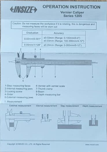 külək ölçən cihaz: Ştangen `````````````````````````````````````` Vernier Caliper — 6