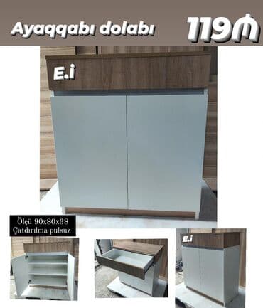 kiçik dolab: Açılan, 2 qapılı Düz dolab, Ayaqqabı dolabı — 1