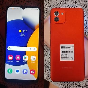 Samsung Galaxy A03, 32 GB, rəng - Qırmızı, Sensor, İki sim kartlı