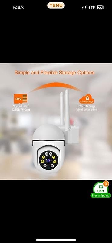 goruntulu kamera: PTZ WiFi Təhlükəsizlik Kamerası - 355° üfüqi və 90° şaquli fırlanma — 3