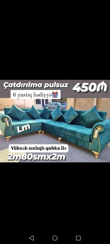 taxt uzluyu: Künc divan, Yeni, Açılmayan, Bazasız, Şəhərdaxili pulsuz çatdırılma — 18