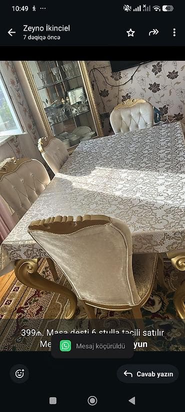 stulla: 399₼. Masa desti 6 stulla təcili satılır
 Mehdiabad

3887 zeyno♥️ — 1